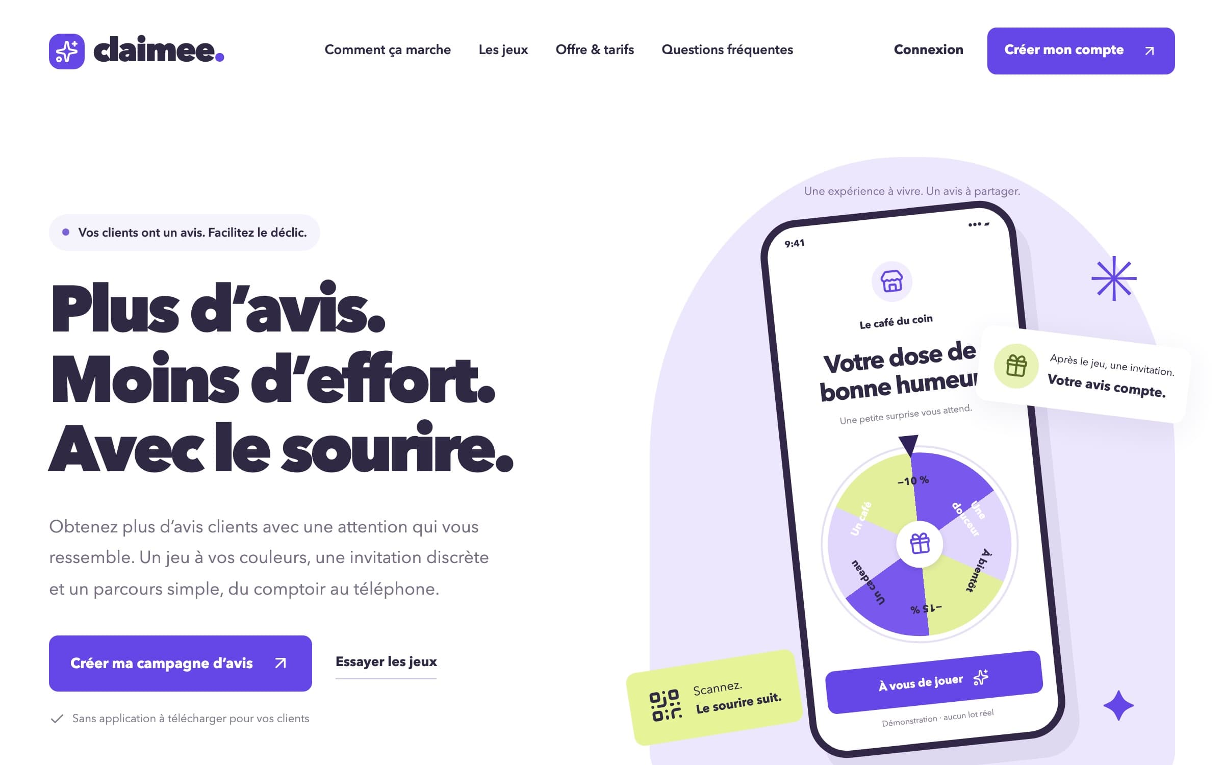 Claimee landing page