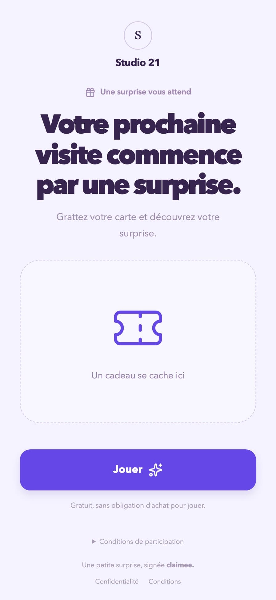 Scratch card game on a phone