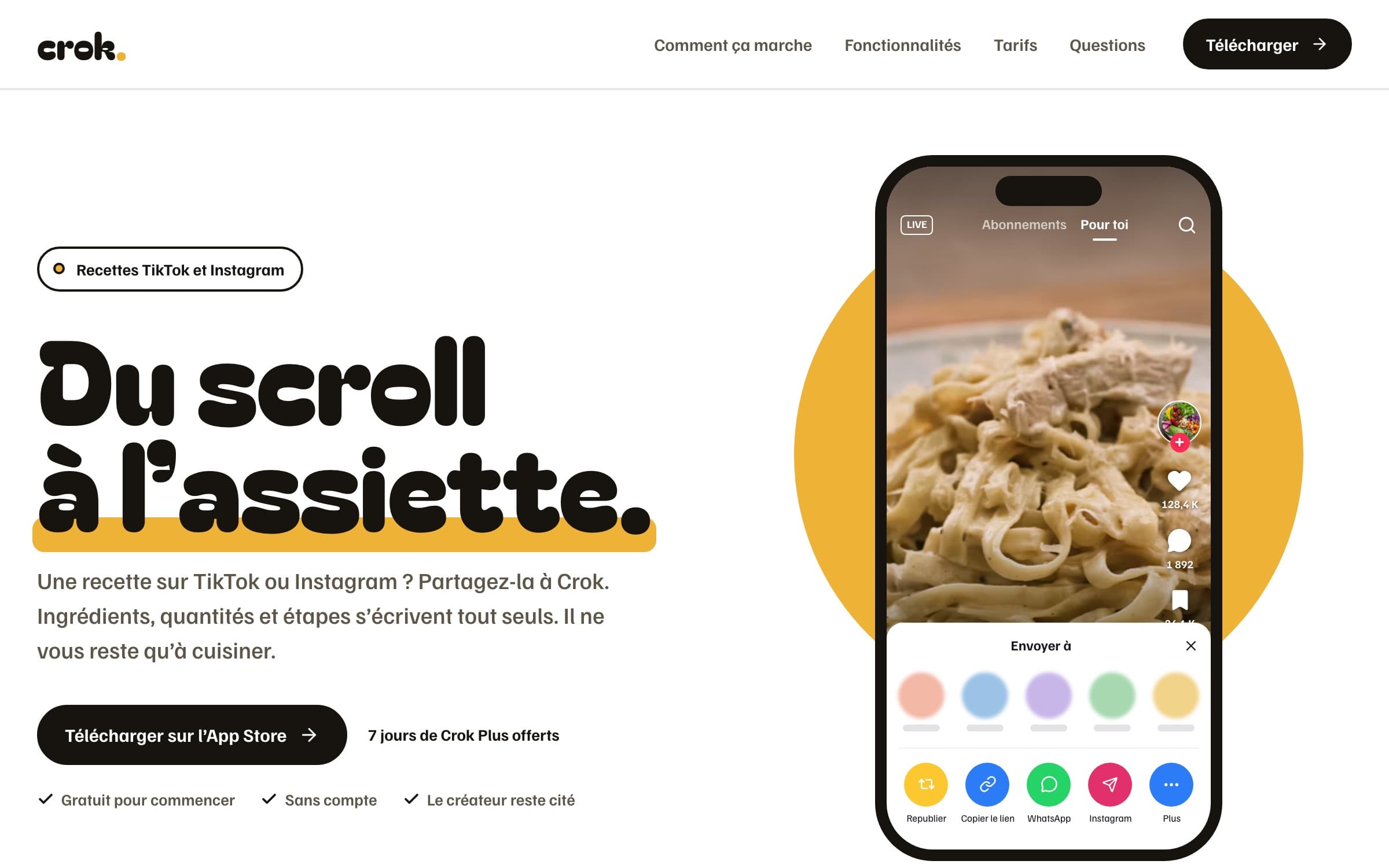 Crok landing page