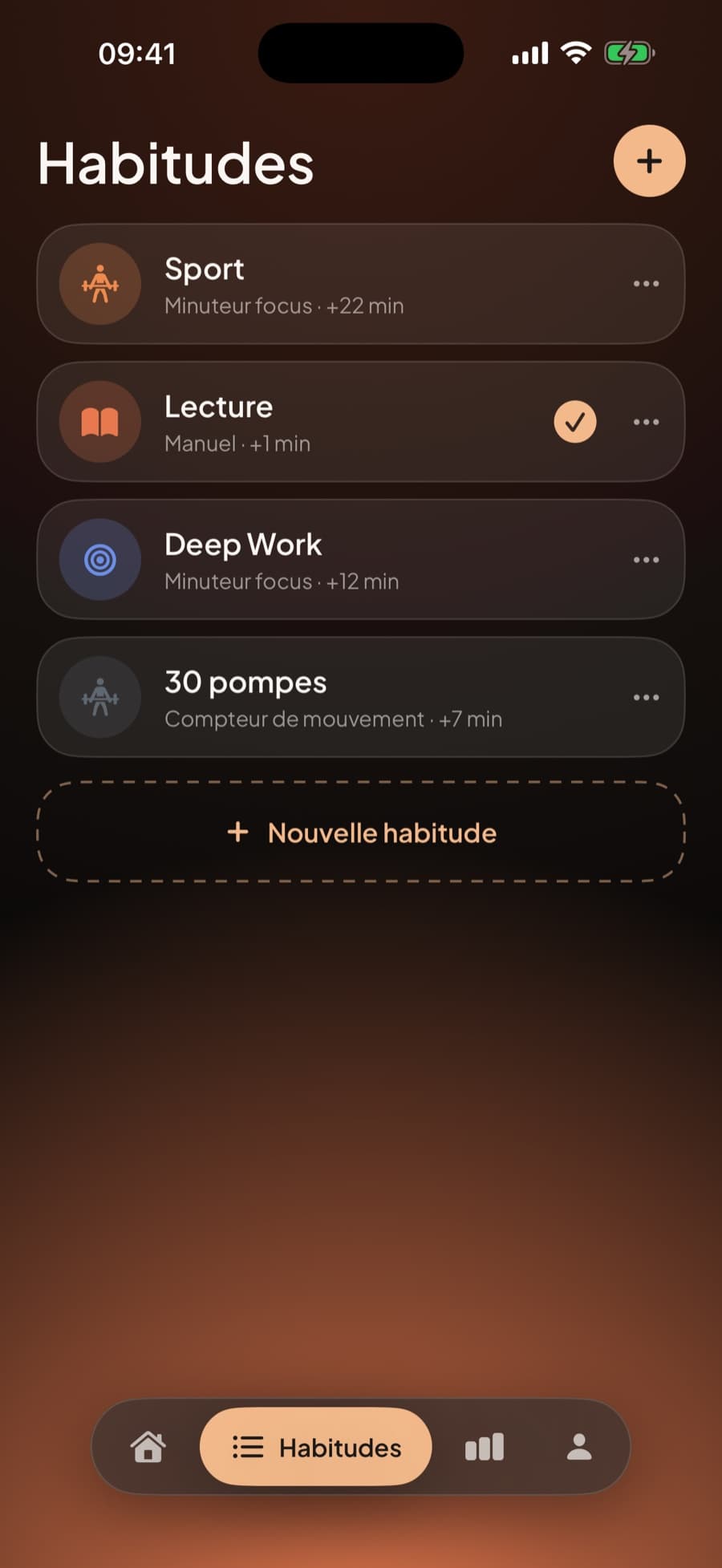 Liste des habitudes