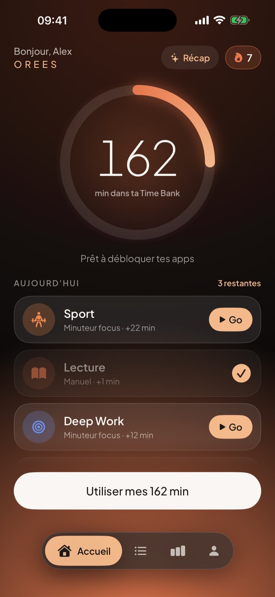 Accueil d’Orees : les minutes gagnées et les habitudes du jour