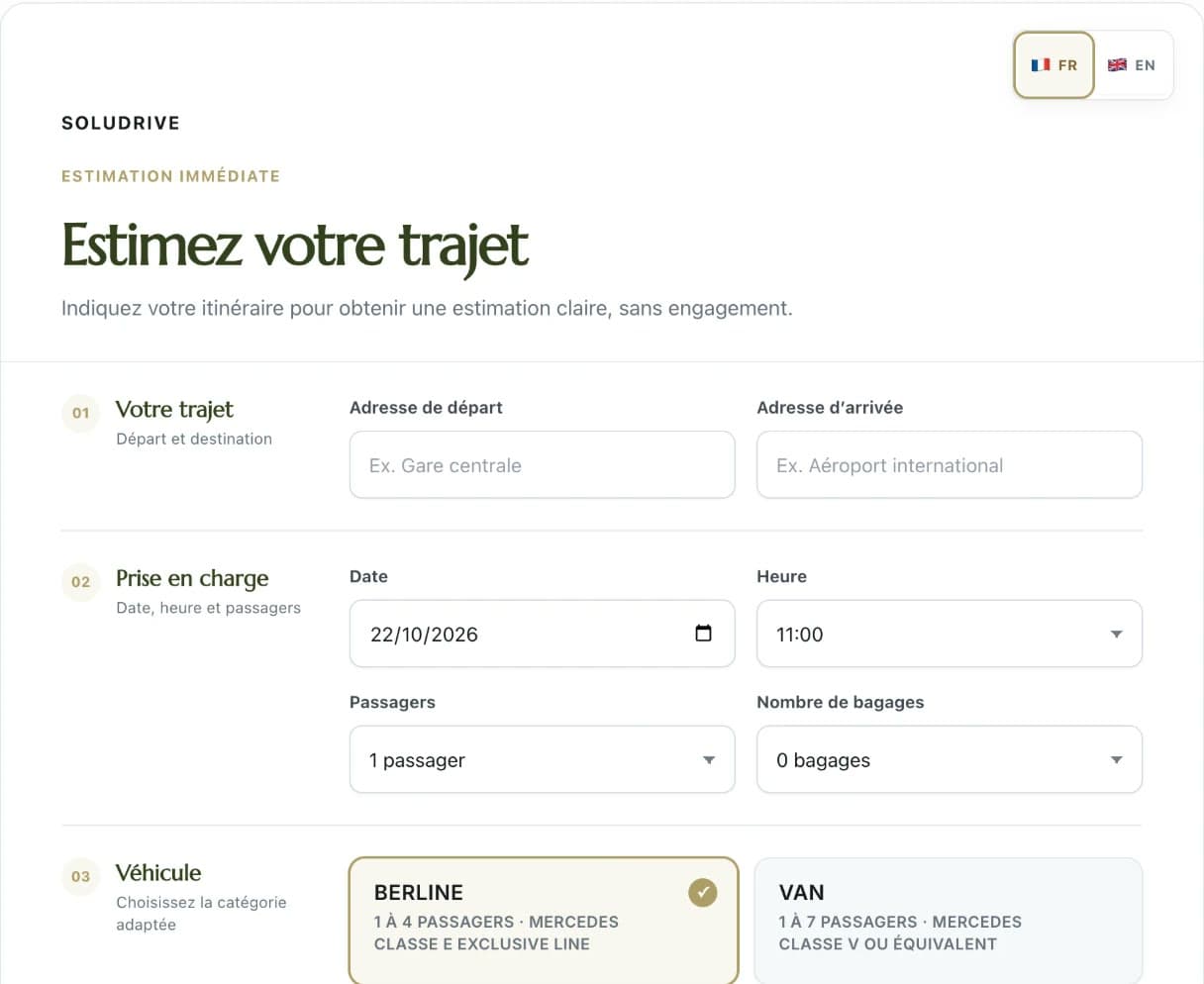 SoluDrive fare estimator
