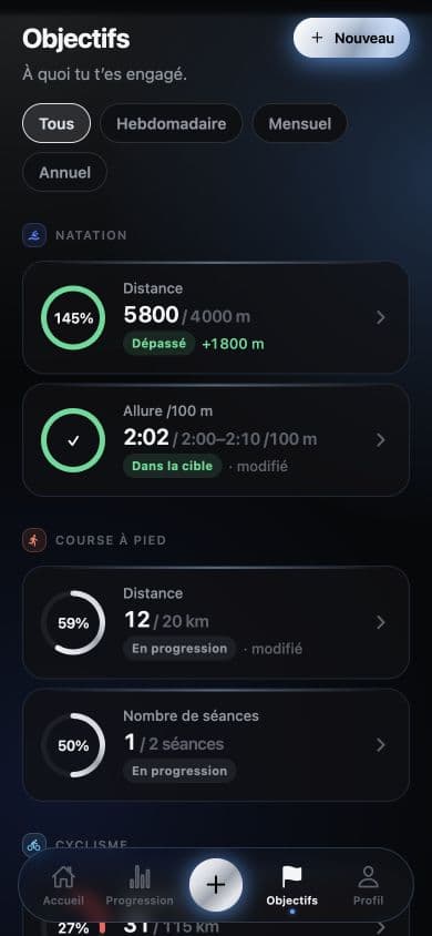 Tackio: multisport goals with demo data